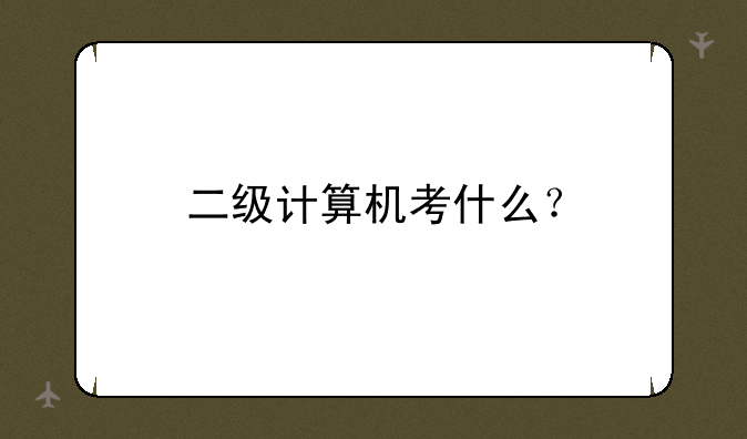 二级计算机考什么？
