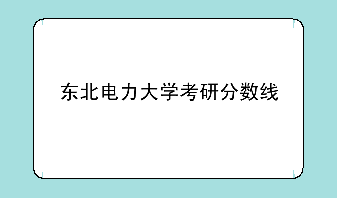 东北电力大学考研分数线