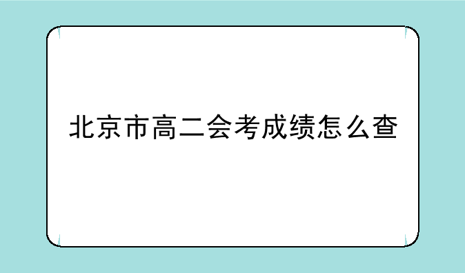 北京市高二会考成绩怎么查
