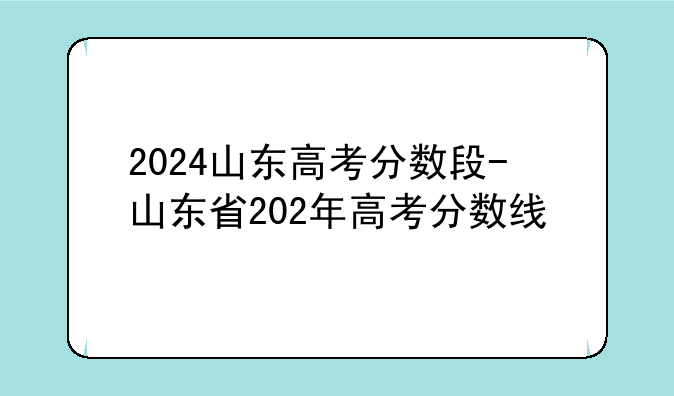 2024山东高考分数段-山东省202年高考分数线