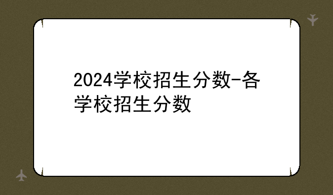 2024学校招生分数-各学校招生分数